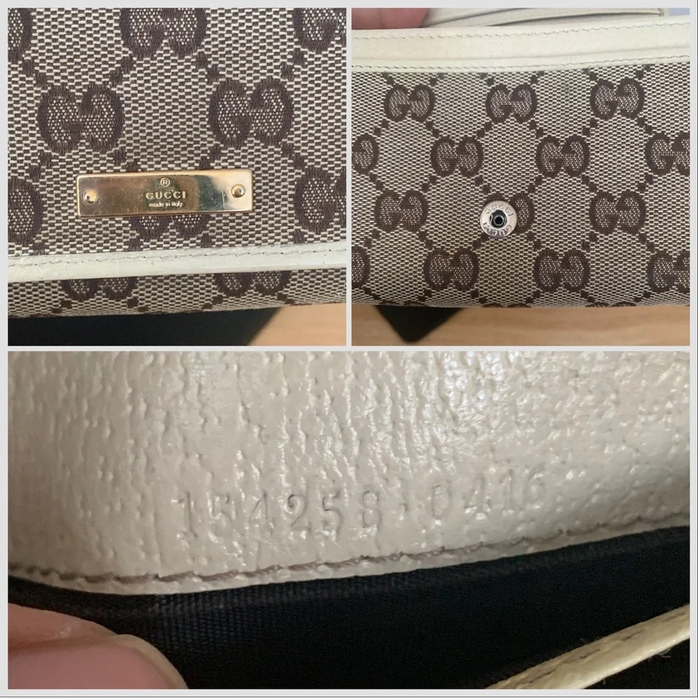 Gucci Supreme GG Canvas Snap Wallet with Biege Trim - Picture 4 of 10